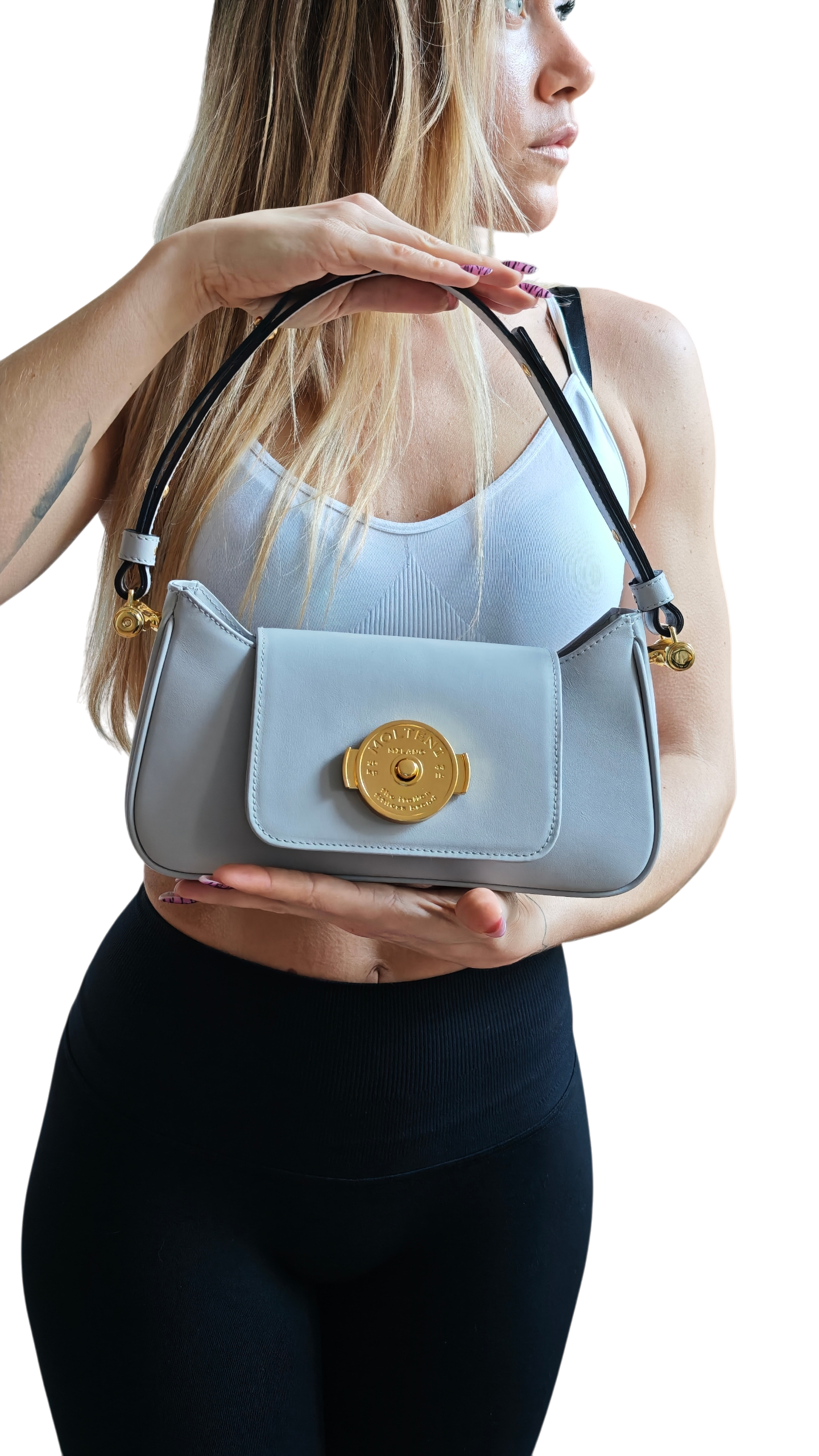 TINA small - GREY pelle liscia